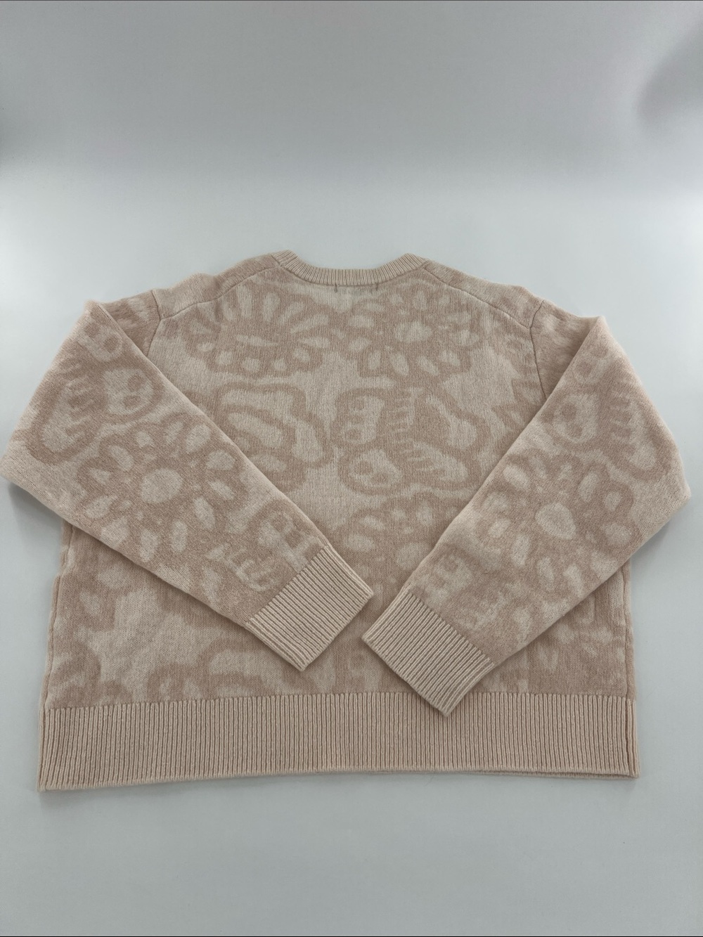 Marimekko Cream Tonal Floral Knit Crewneck neutral XL - Picture 8 of 8